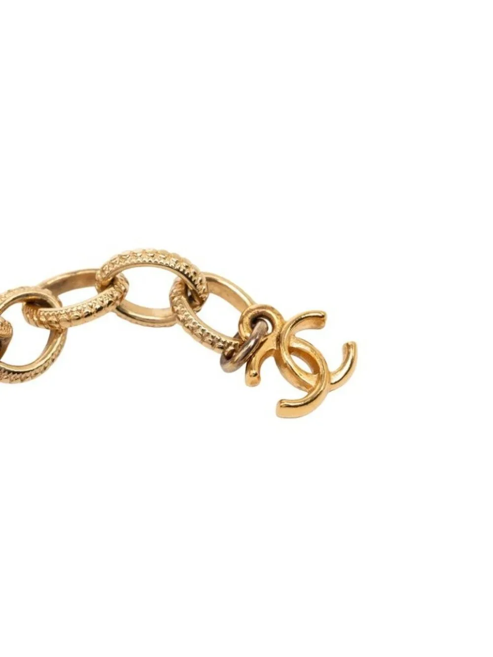 Chanel CC Logo Chain Necklace Gold Black Plated Resin
